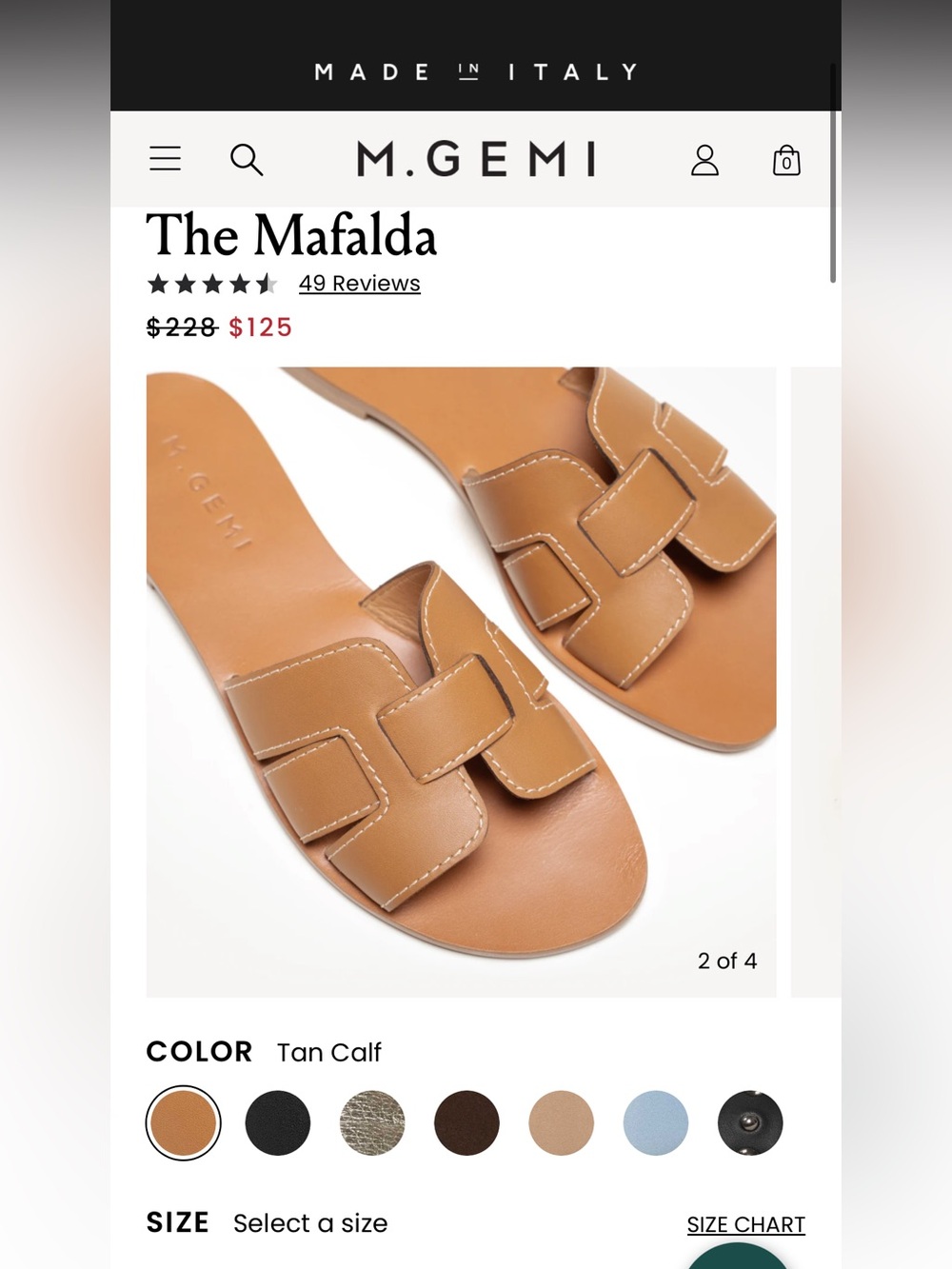 Women’s Cognac Slide Sandals with Cutout Leather Upper
